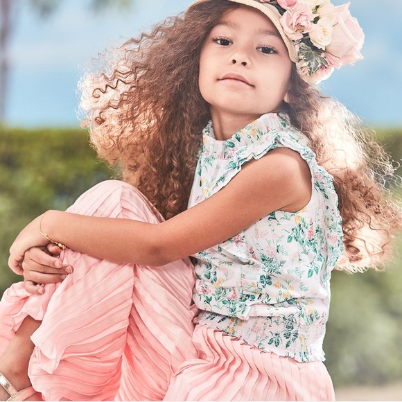 Janie and Jack White Floral Ruffle Top, 4 - NWT - - Picture 2 of 5